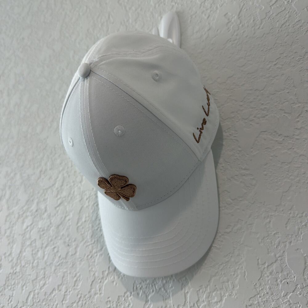 Black Clover Live Lucky White Gold Golf Hat One Size